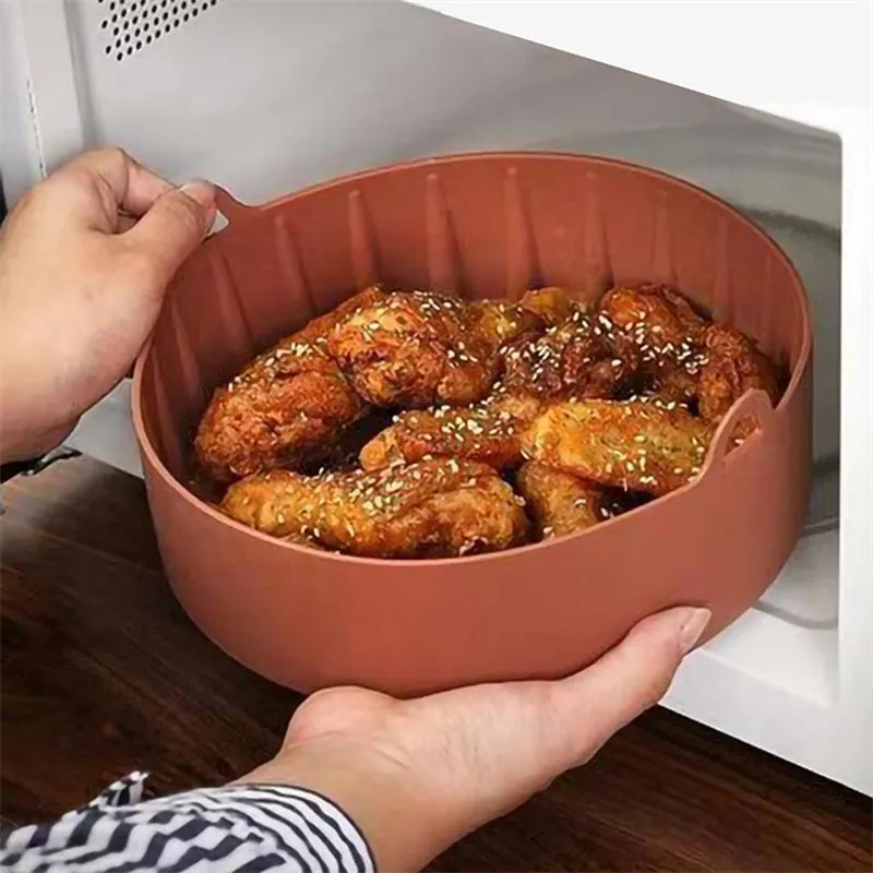 Removable Non-Stick Air Fryer Silicone Pot for Kitchen Microwave