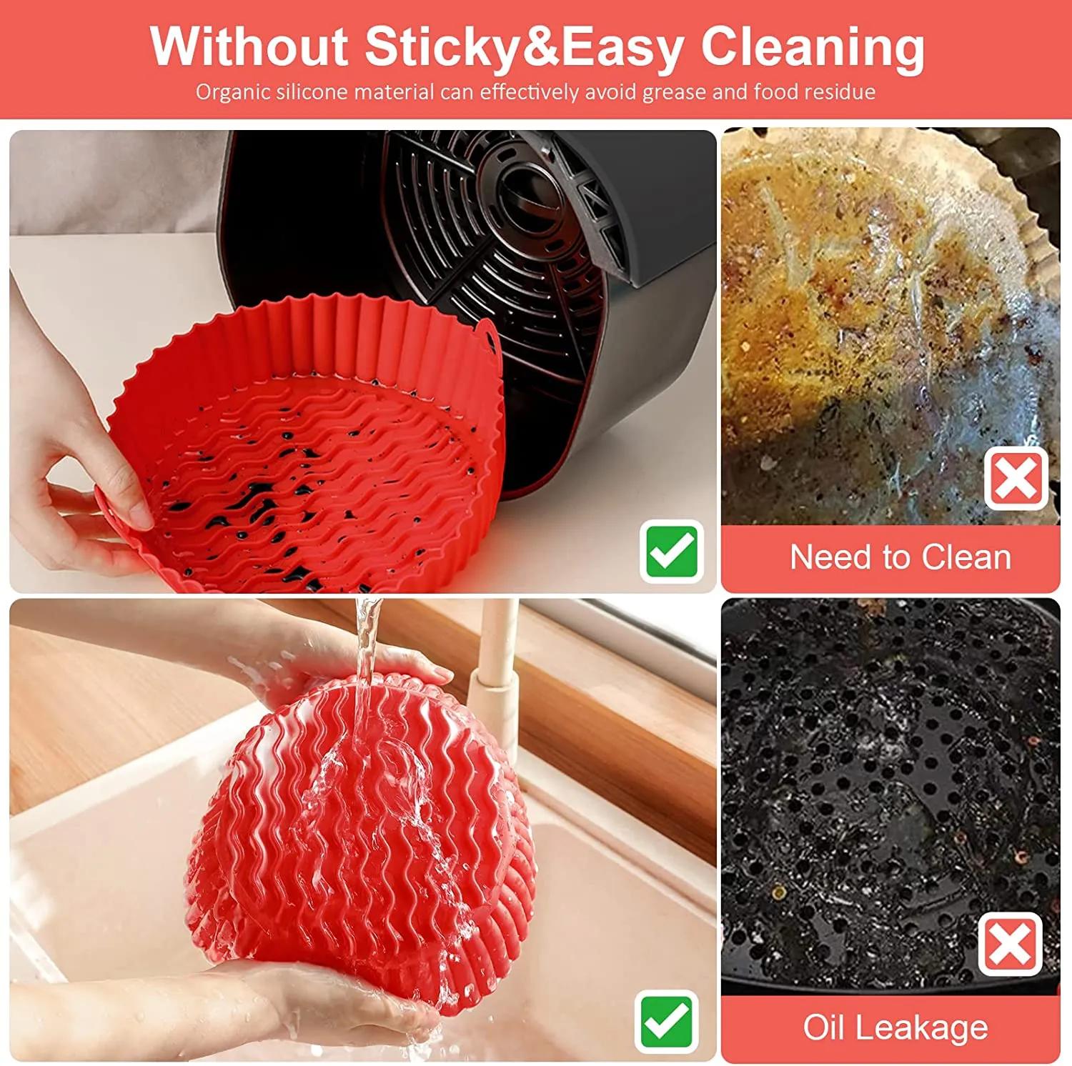 Reusable Air Fryer Silicone Baking Tray