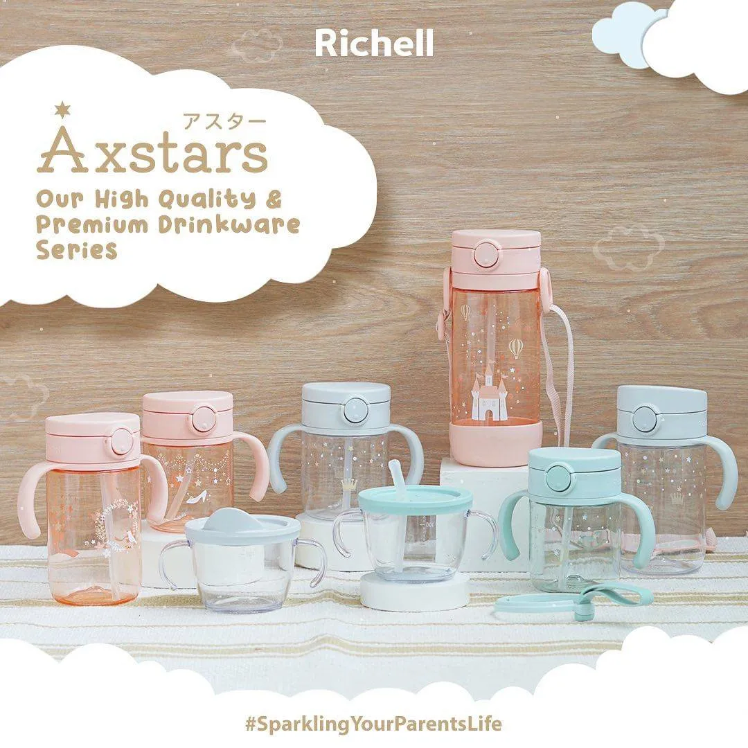 Richell Axstars de Direct Drink Training Cup - Light Grey (7m ) (150ml)