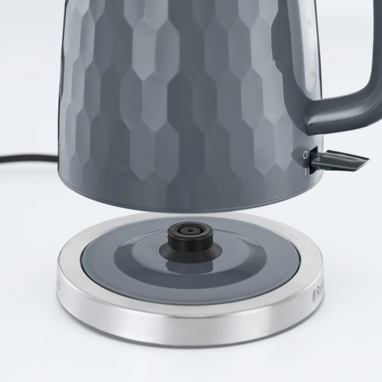 Russell Hobbs Honeycomb Cordless Electric Kettle - Fast Boil, 1.7 Litre, 3000 W, Grey