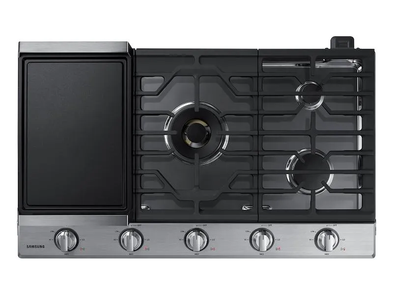 Samsung NA36N7755TS 36" Smart Gas Cooktop with 22K BTU Dual Power Burner in Stainless Steel