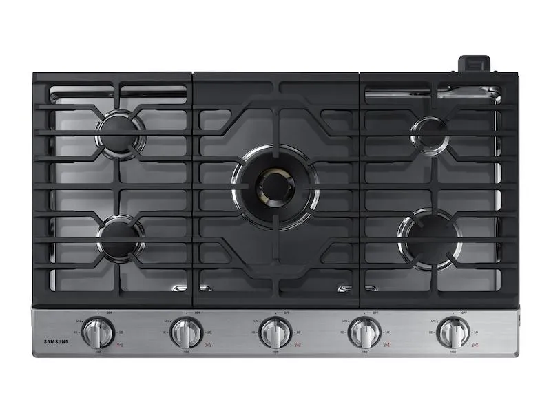 Samsung NA36N7755TS 36" Smart Gas Cooktop with 22K BTU Dual Power Burner in Stainless Steel