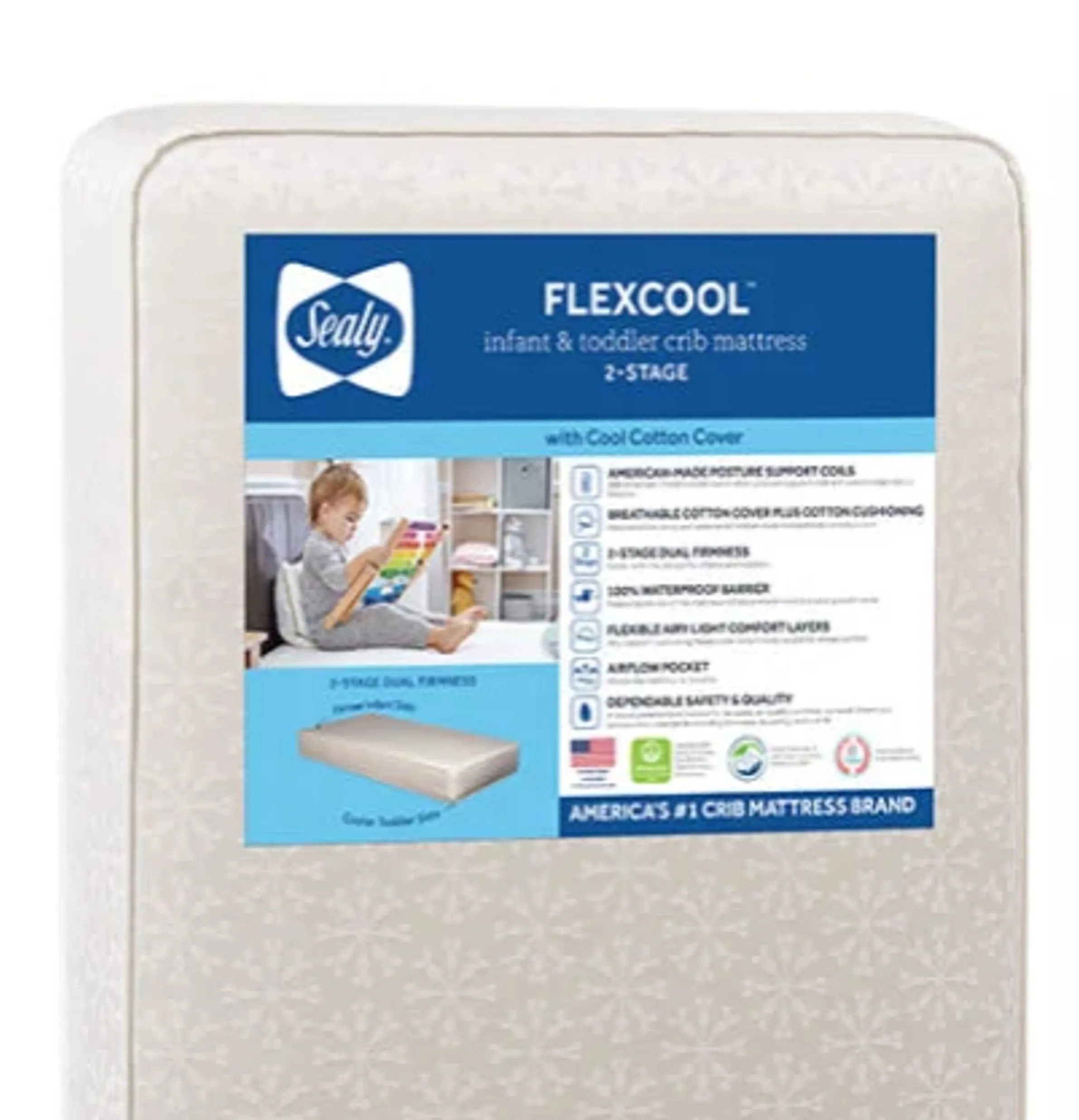 Sealy® FlexCool™ 2-Stage Airy Cool Topper Sealy®  Baby & Toddler Crib Mattress