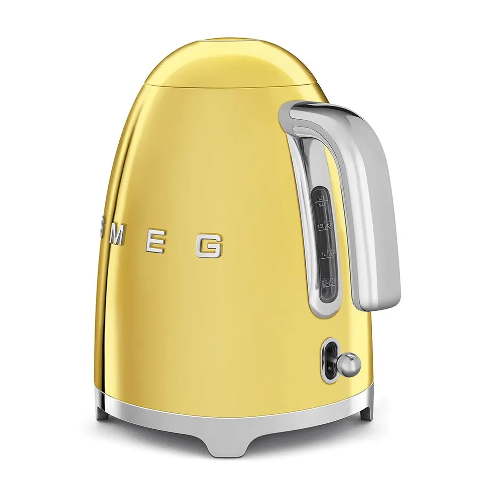 SMEG KLF03GOUK 1.7 Litre 50's Style Kettle, 22.6cm Wide - Gold