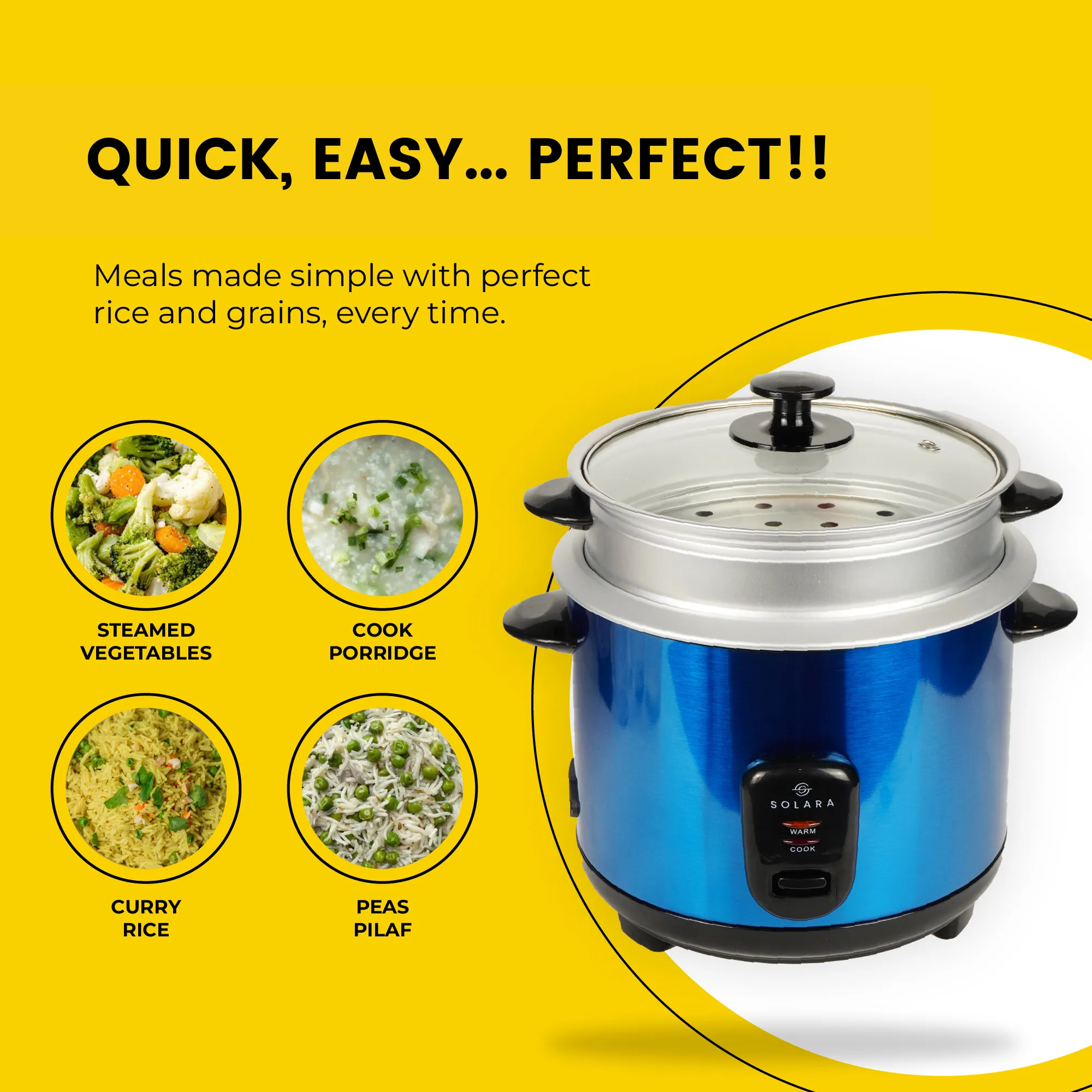 Solara Electric Rice Cooker - One Touch