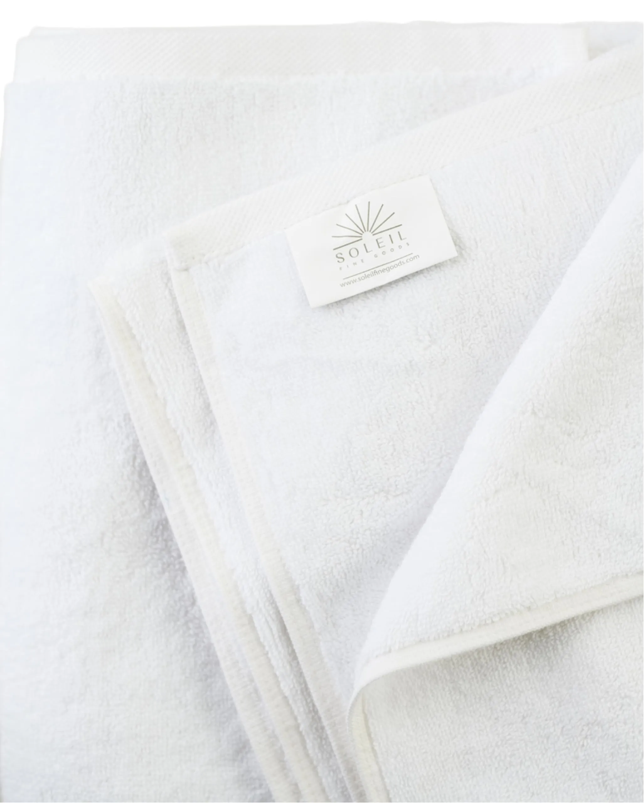 Soleil Fine Goods | 4 PIECE Bathroom Towel Set | 800GSM Thick and Borderless 27 x 54 Inches | 100% Cotton Bath Towels | Highly Absorbent | Premium Heavy Luxury Feel | for HOME (White)