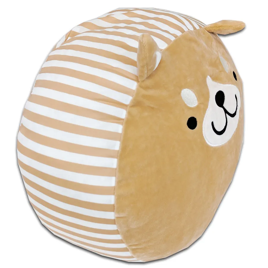 Squishy Dog Face Pillow With Stripes | Wobbles The Dog