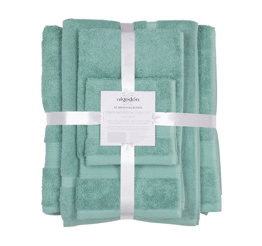 St Regis 5 Piece 600GSM Cotton Towel Set Marine