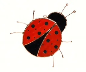 Stained Glass Lady Bug Suncatcher