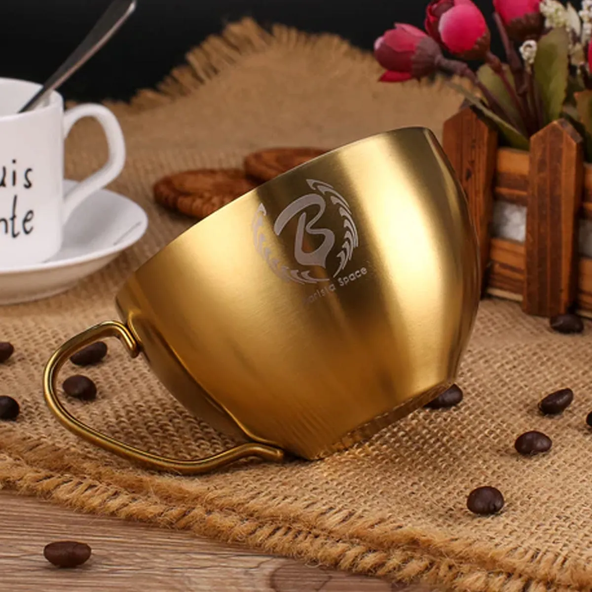 Stainless Steel Coffee Cup 250ml Sandy