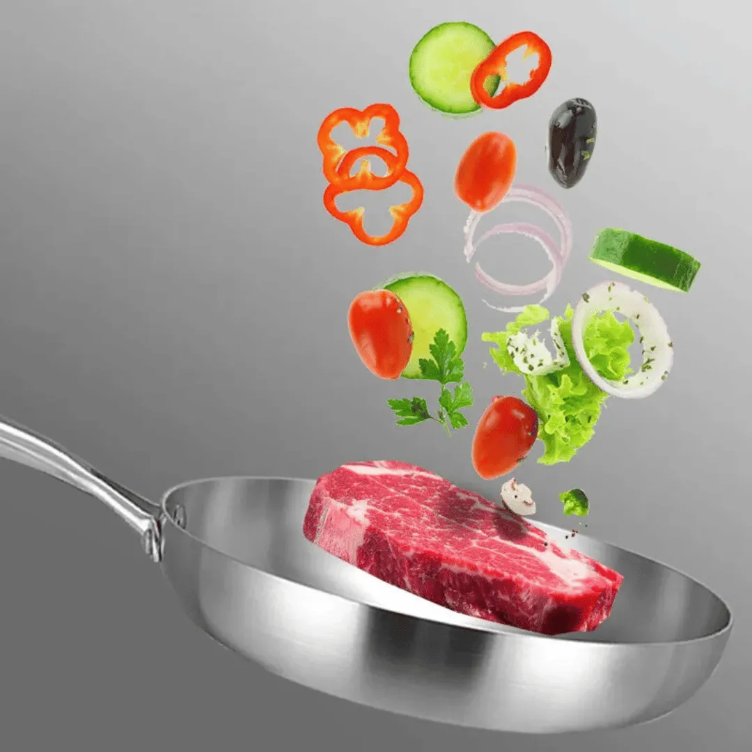 Stainless Steel Frying Pan Thick Wok Pan Fried Steak Pot Cookware