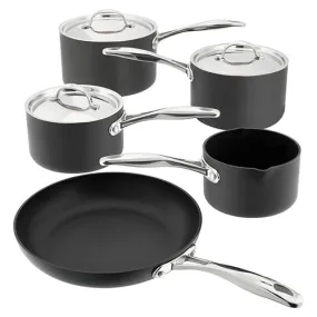 Stellar Hard Anodised 5 Piece Saucepan Set Non-Stick