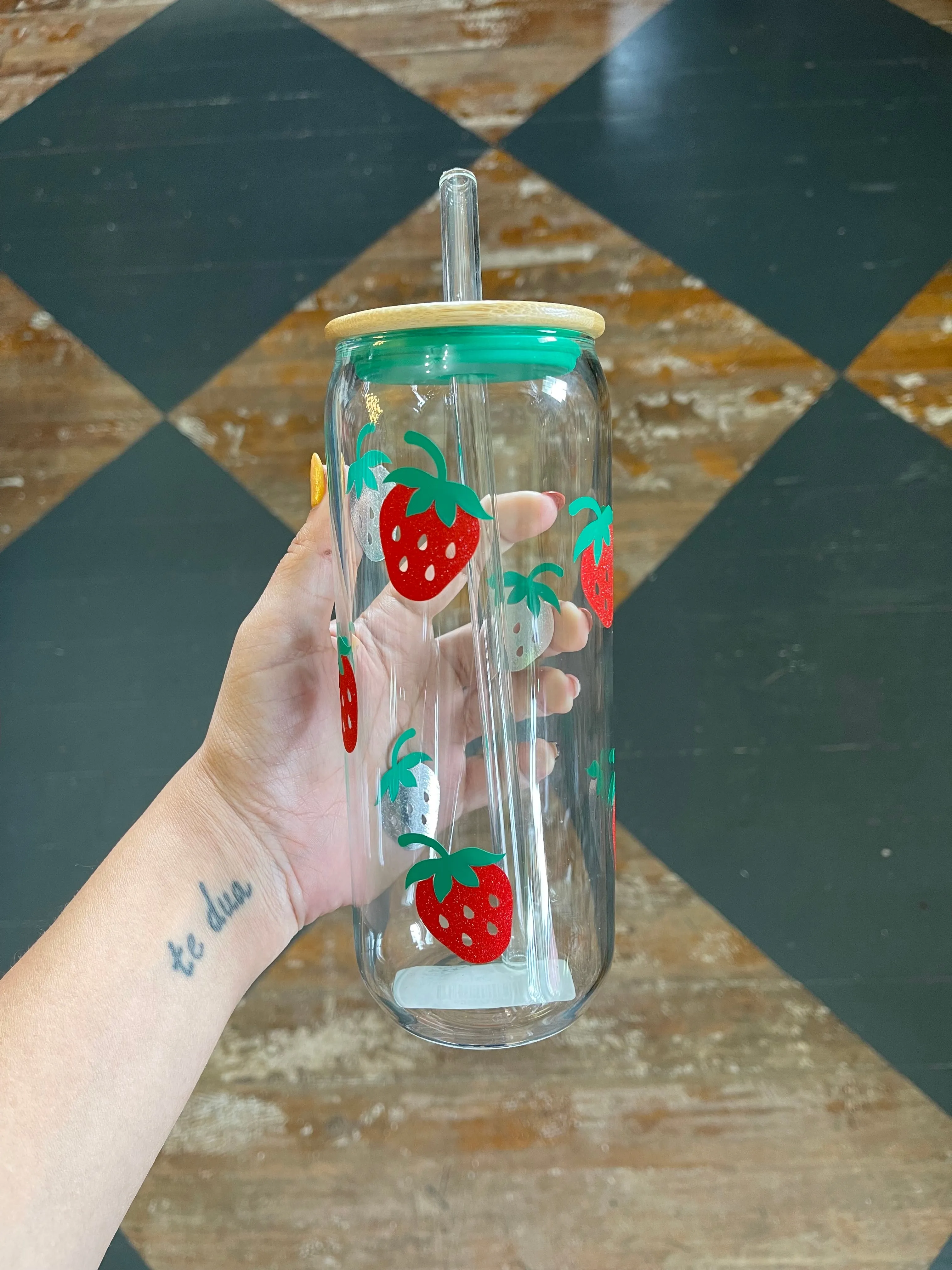 Strawberry - Reusable Glass Cup