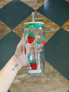 Strawberry - Reusable Glass Cup