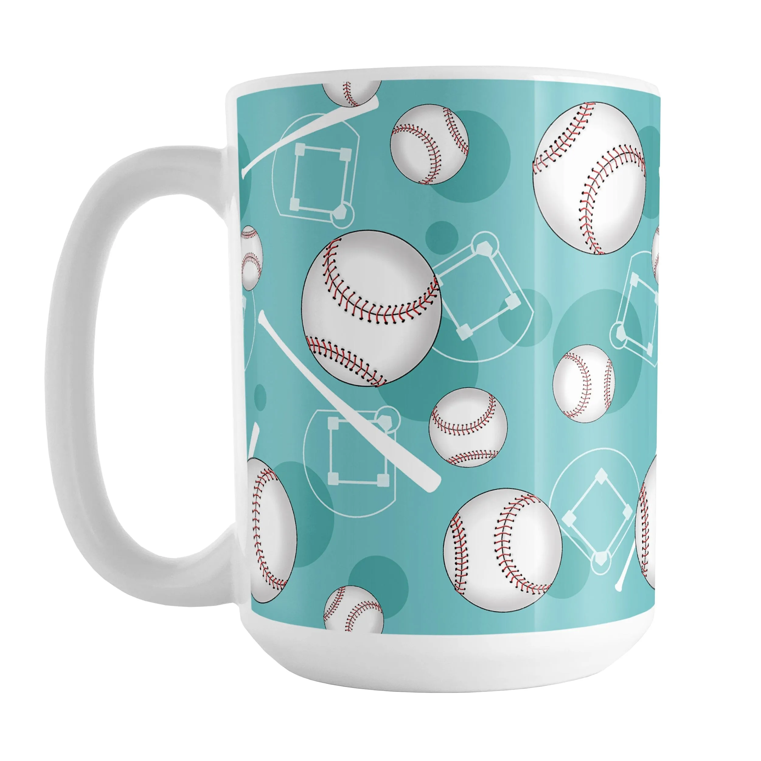 Teal Baseball Pattern Mug