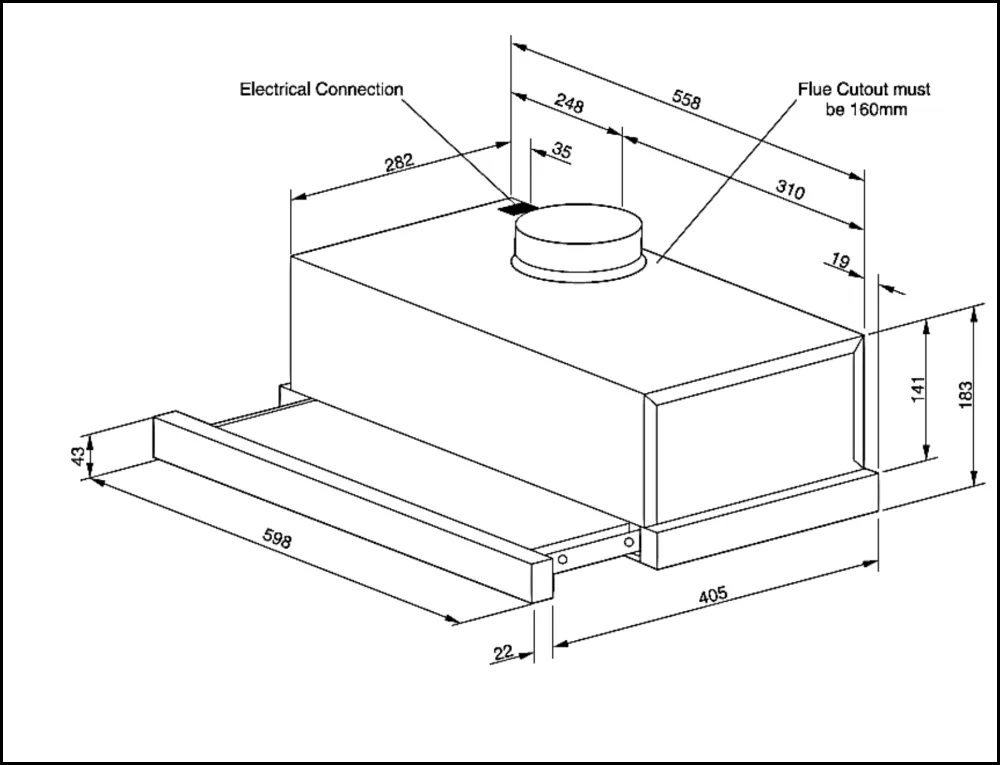 Technika SL20260ISS-3 Twin Motor 60cm Slide Out Range Hood