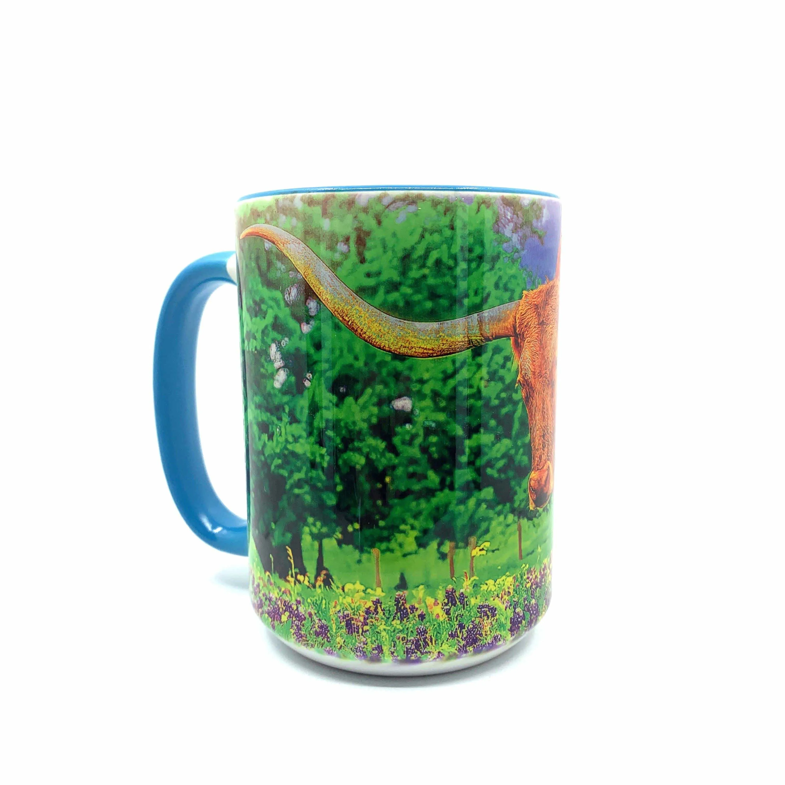 Texas Longhorn & Bluebonnets Coffee Mug