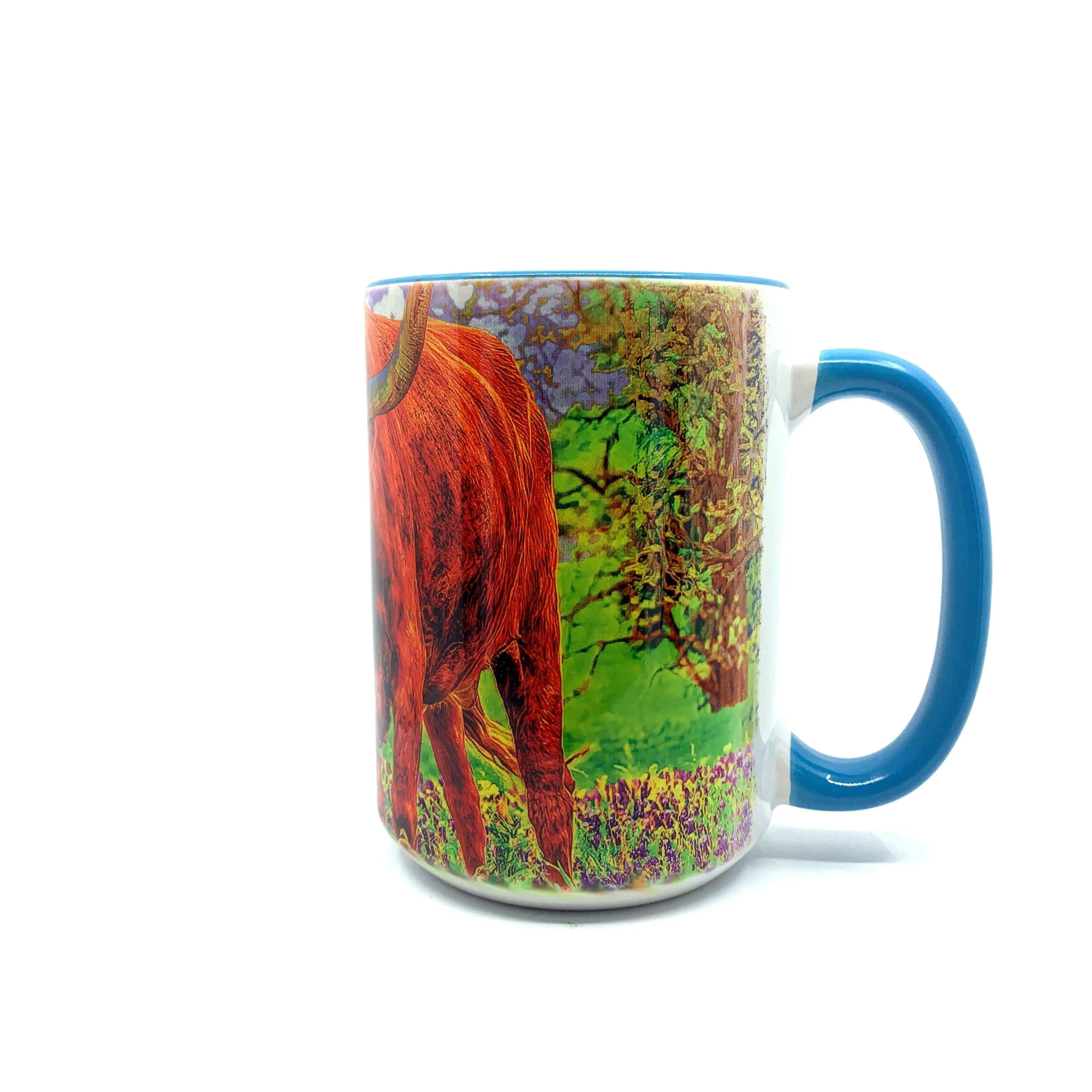 Texas Longhorn & Bluebonnets Coffee Mug