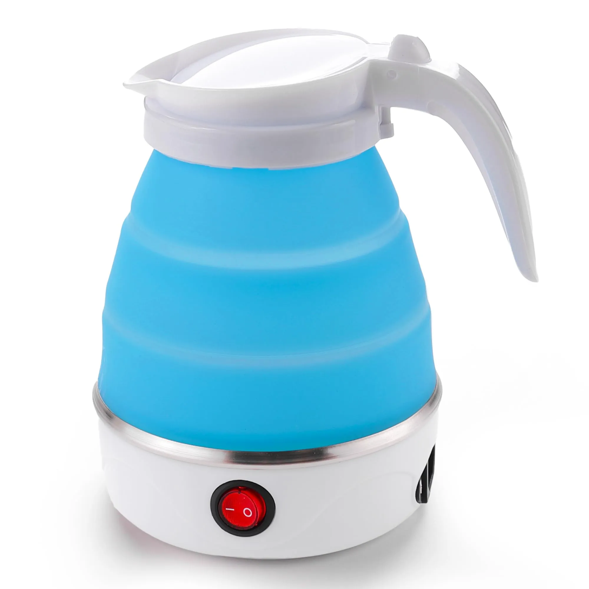 The Better Home FUMATO 600ml Foldable Electric Kettle for Hot Water 600W | Multipurpose, Mini, Collapsible, Travel Kettle | Food Grade Silicone Body, Stainless Steel Base & Leak Proof (Blue)