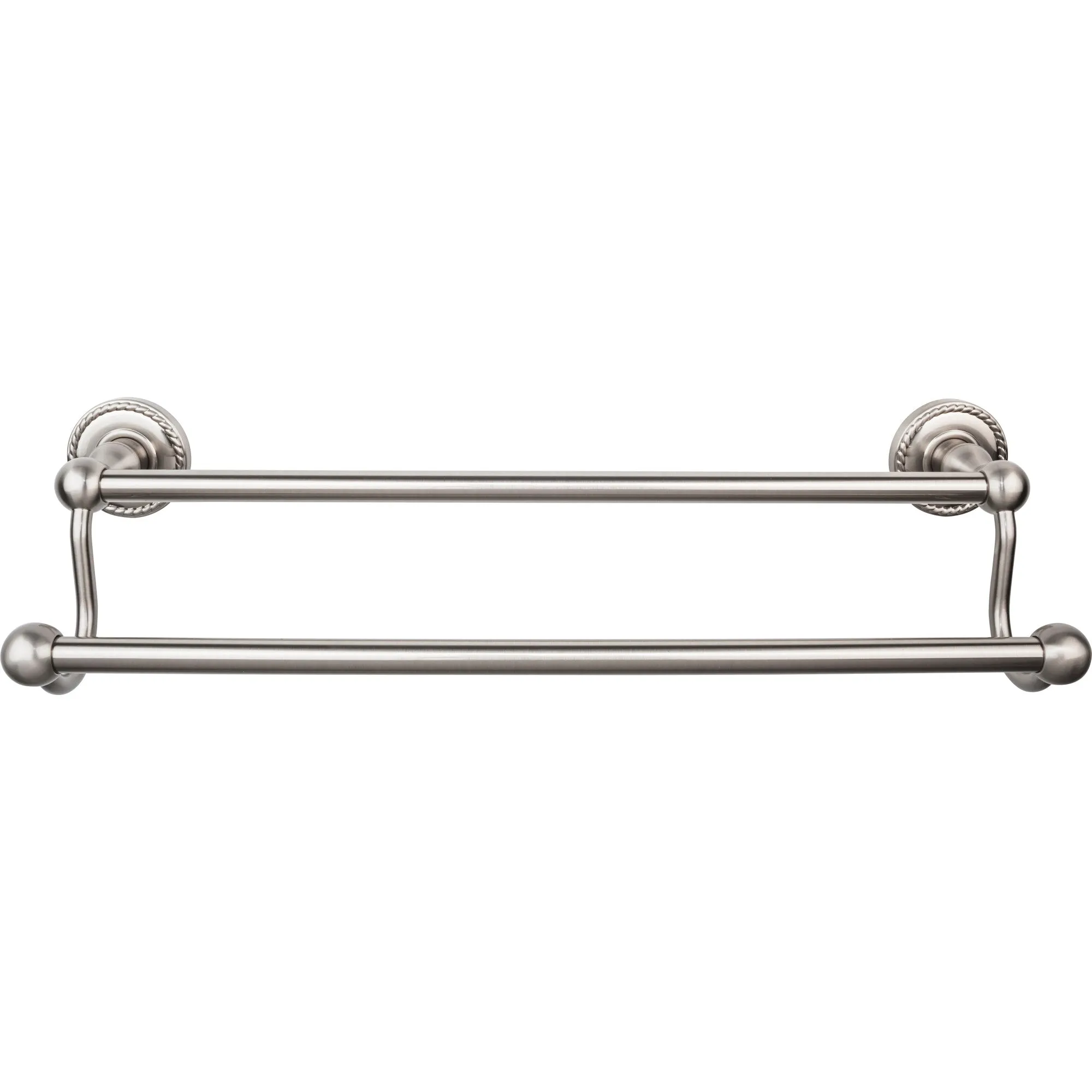 Top Knobs ED7BSNF Edwardian Bath Towel Bar 18 In. Double - Rope Backplate Brushed Satin Nickel