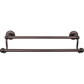 Top Knobs ED7ORBA Edwardian Bath Towel Bar 18 In. Double - Beaded Bplate Oil Rubbed Bronze