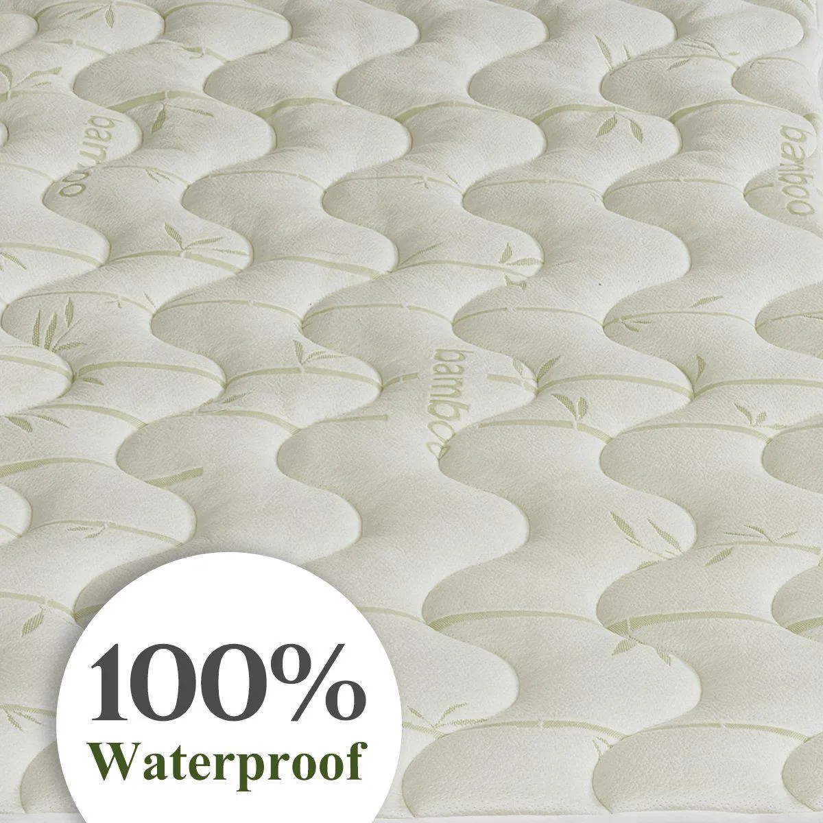 Top Split King (Flex King) Waterproof Bamboo Jacquard Mattress Pad