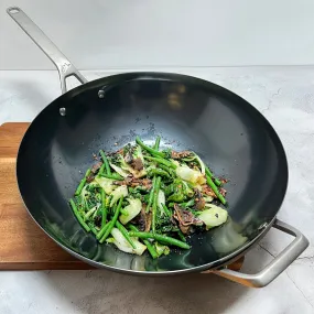 Toughened Carbon Steel Wok, 35cm