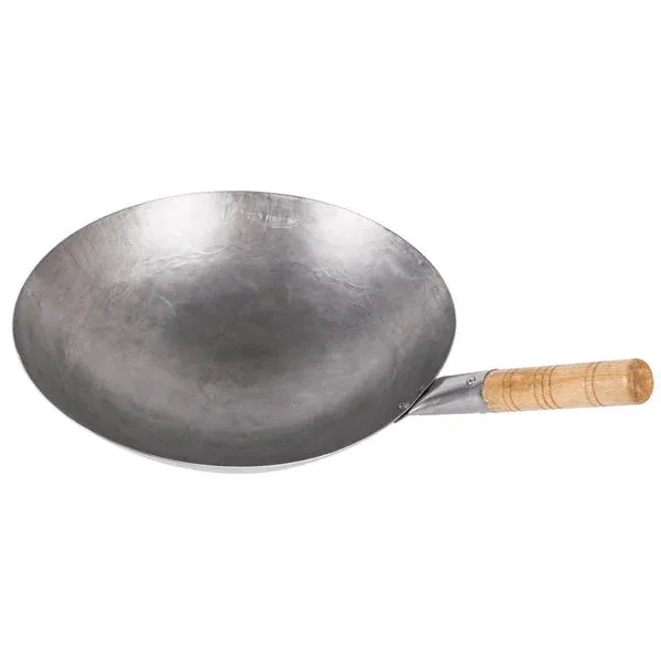 Town 14" Mandarin Carbon Steel Wok with Wood Handle