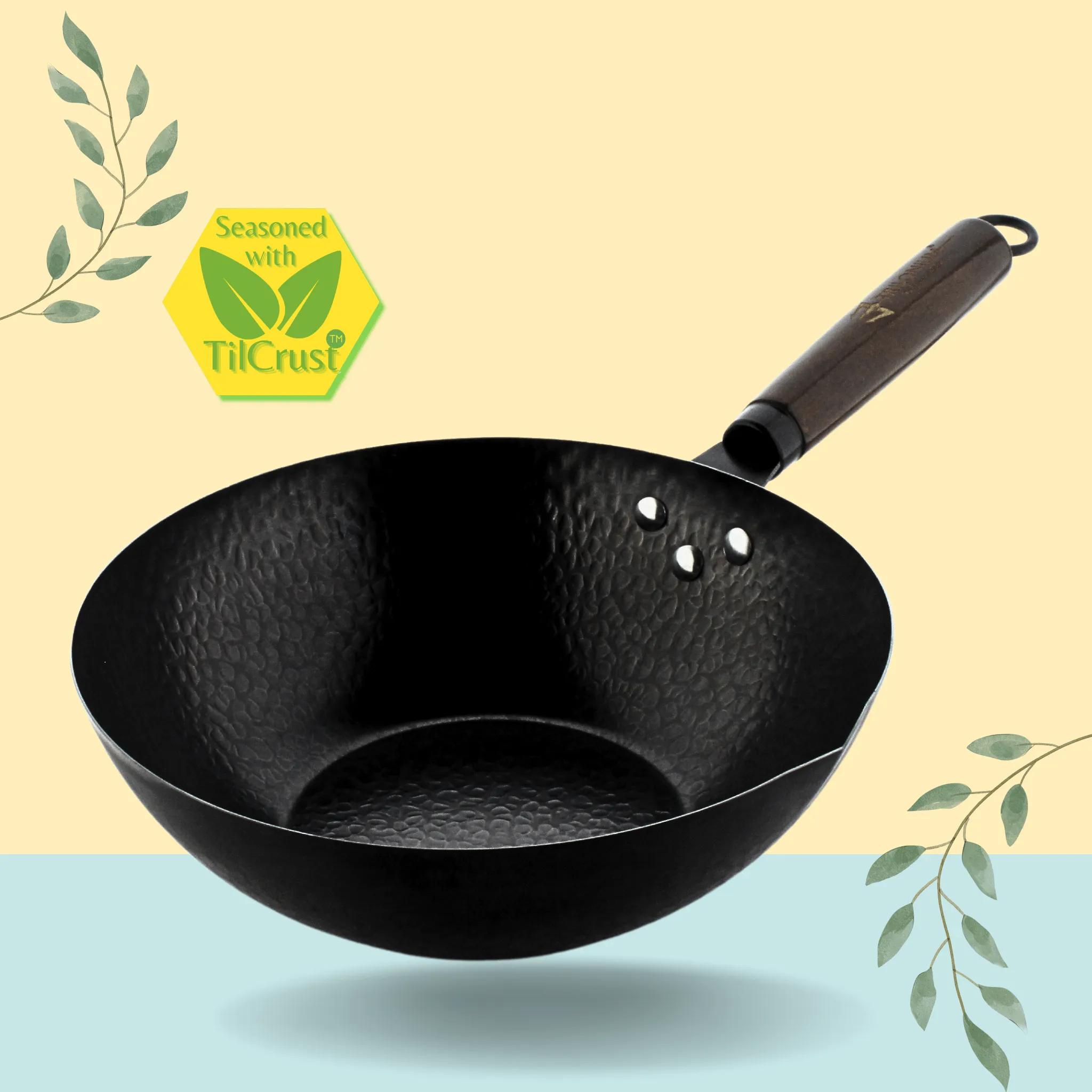 Trilonium Carbon Steel Chinese Wok 26 cms