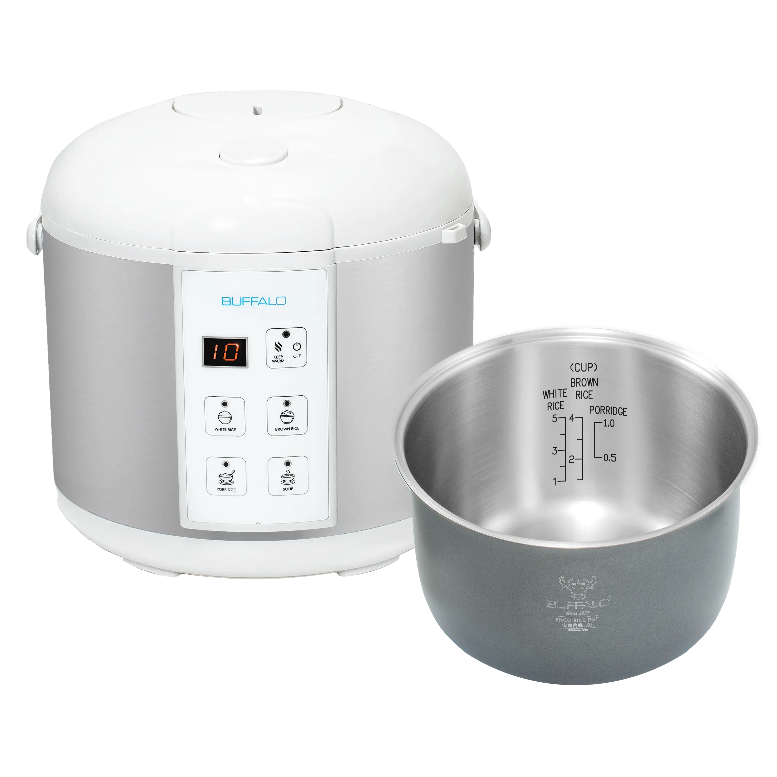 TWO Buffalo Classic Rice Cooker 1.0 Liter (5 Cups) (KWBSC10-II)