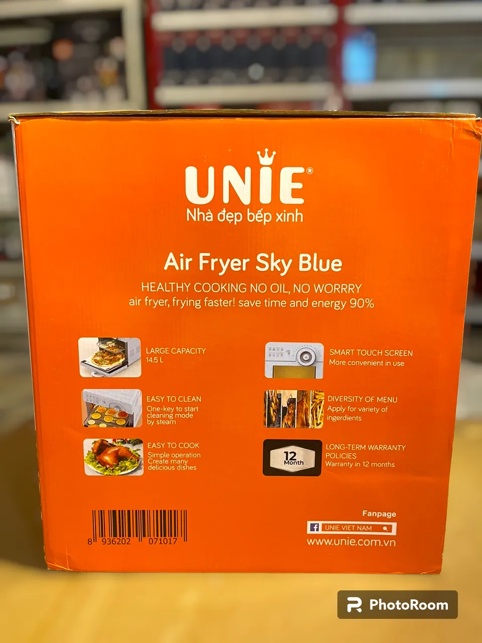 UNIE Digital Air Fryer Sky Blue 14.5L