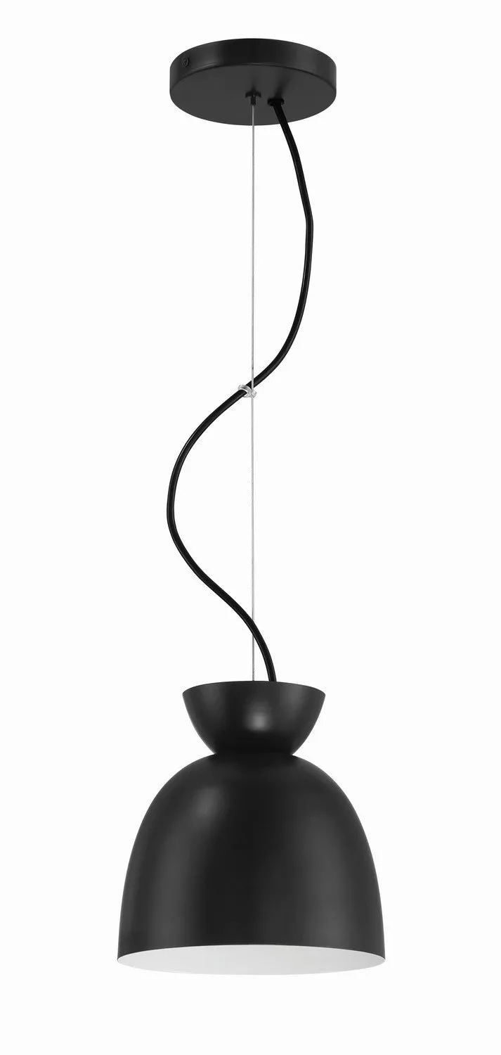 Ventura Dome 1-Light Pendant in Flat Black