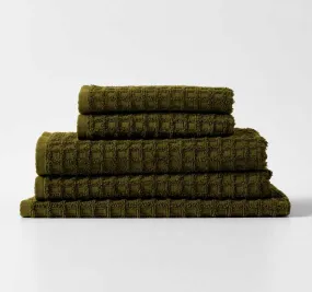 Waffle 580GSM Cotton Bath Towel Range Khaki