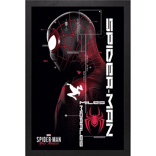 Wall Art Marvel Spider-Man Miles Morales 12" x 18" Framed Poster Print