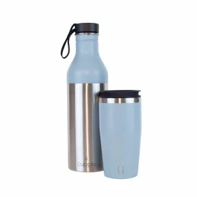 Water Bottle & Coffee Cup, Light Blue