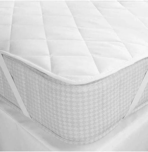 Water Resistant Cotton Quilted Mattress Protector with Elastic Straps on Corners