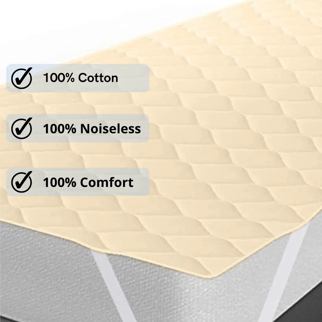 Water Resistant Cotton Quilted Mattress Protector with Elastic Straps on Corners