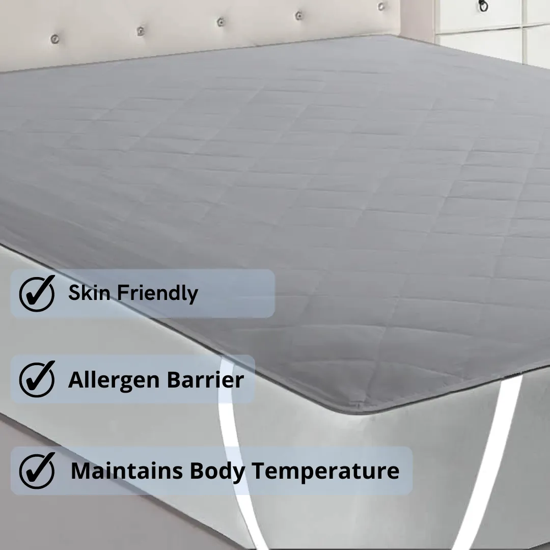 Water Resistant Cotton Quilted Mattress Protector with Elastic Straps on Corners