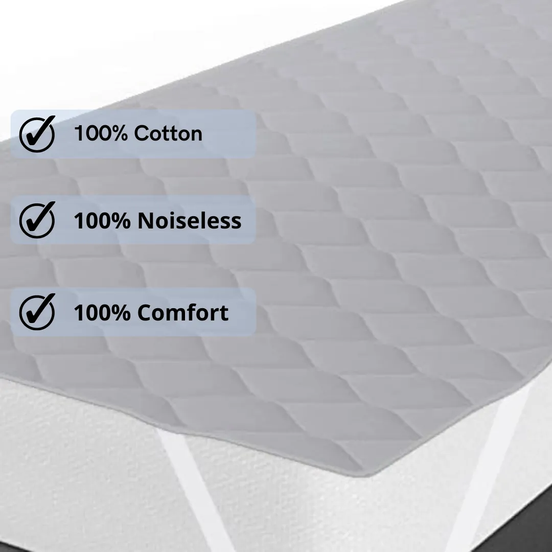 Water Resistant Cotton Quilted Mattress Protector with Elastic Straps on Corners