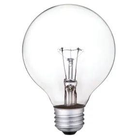 Westinghouse 0311800 25 Watt Incandescent G25 Globe Clear - 2700 Kelvin - Warm White - 185 Lumens - E26-Medium Base - 120 Volt - Box