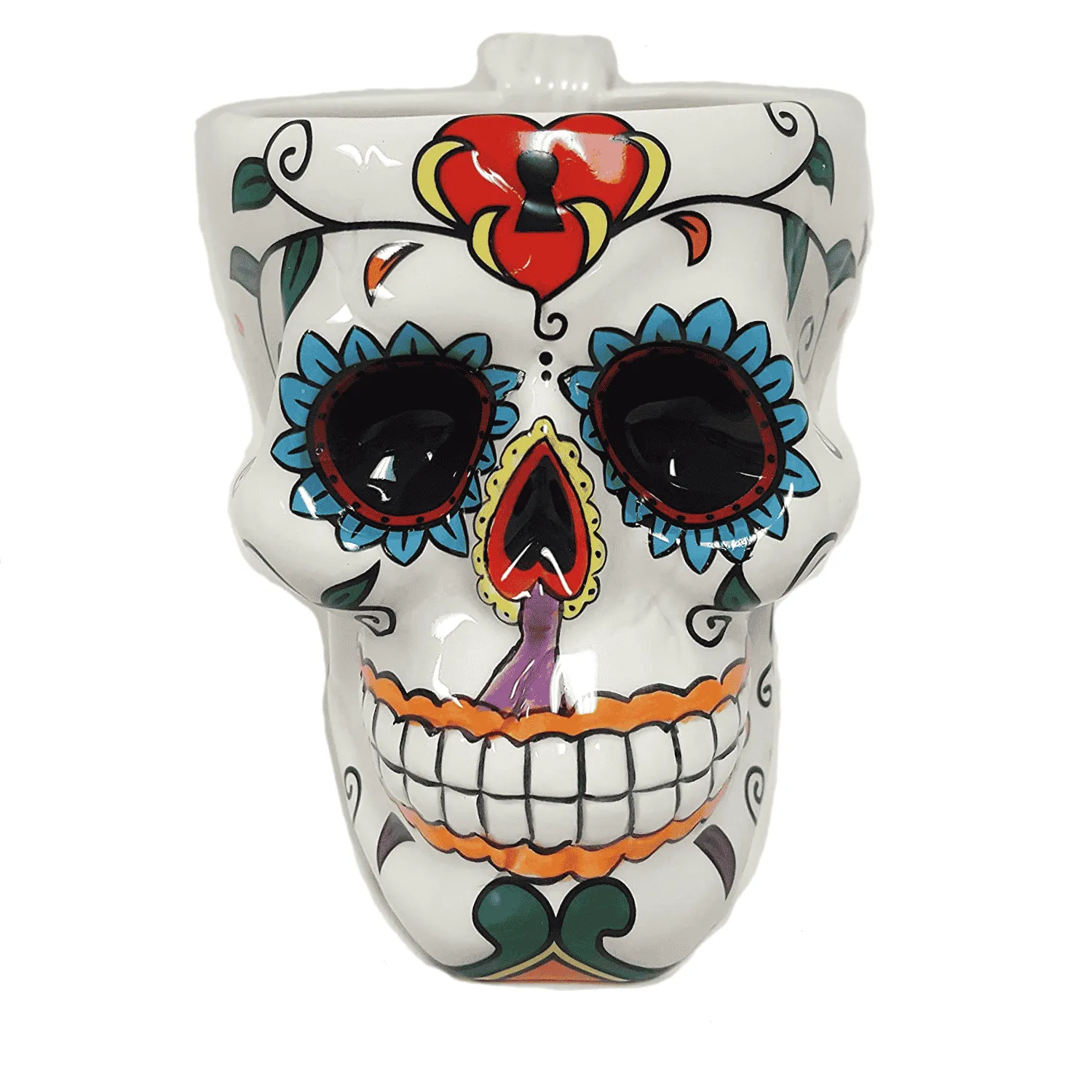 White Ceramic Sugar Skull Mug