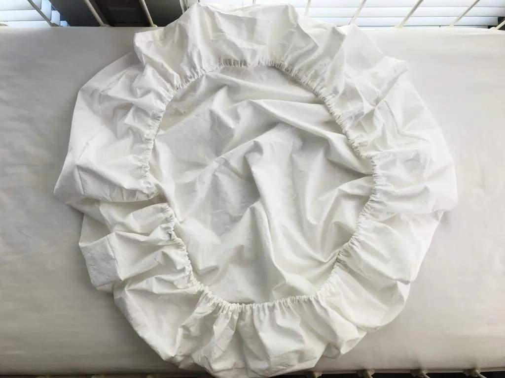 White Round Crib Sheet