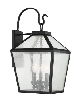 Woodstock 3-Light Outdoor Wall Lantern in Black