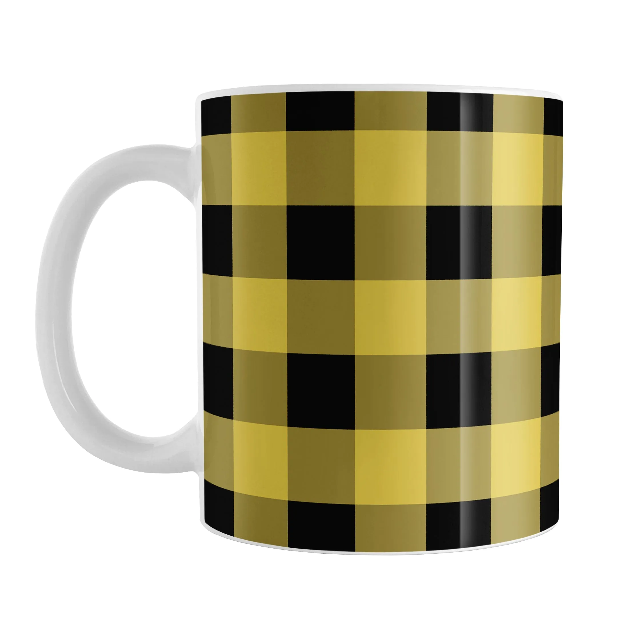 Yellow and Black Buffalo Plaid Mug