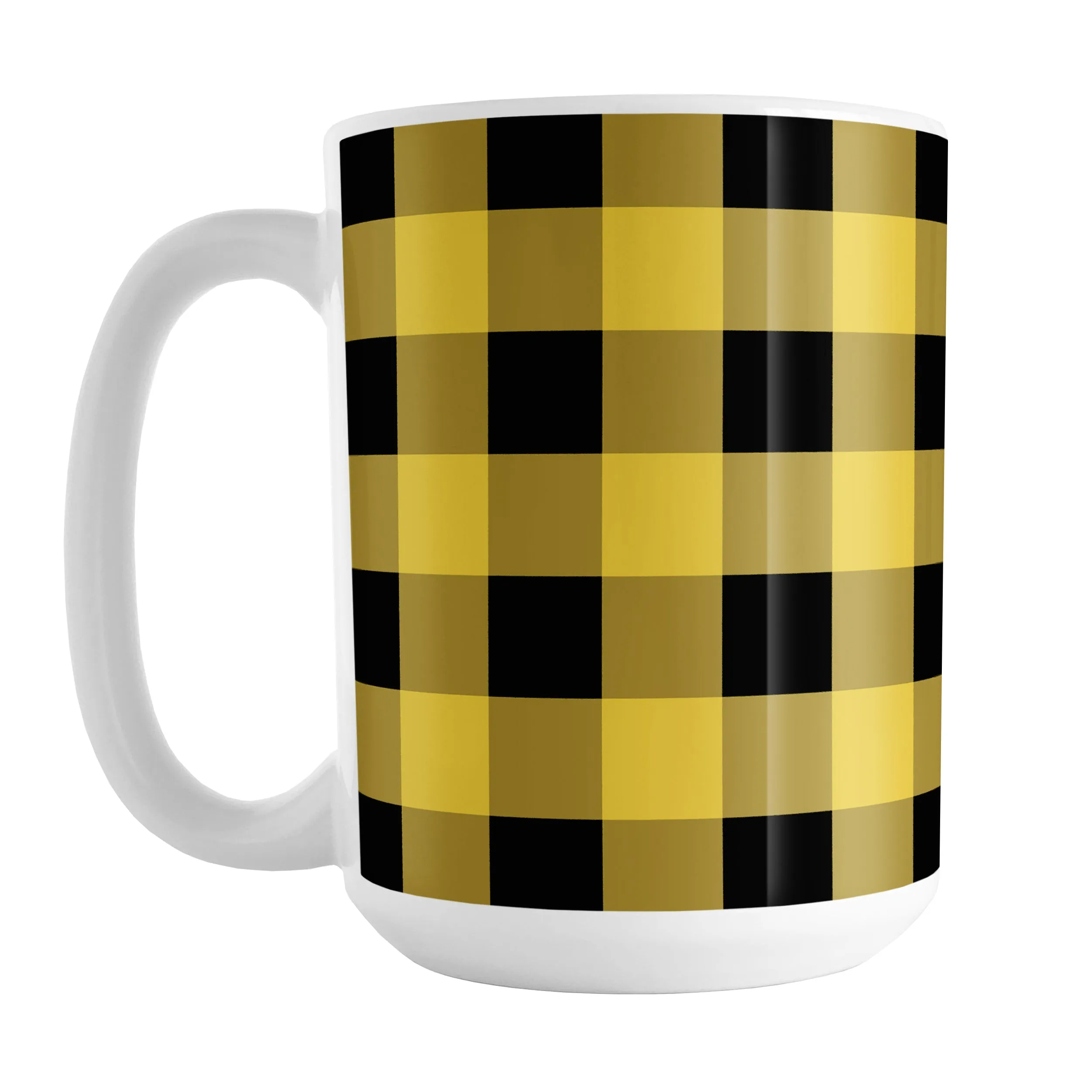 Yellow and Black Buffalo Plaid Mug