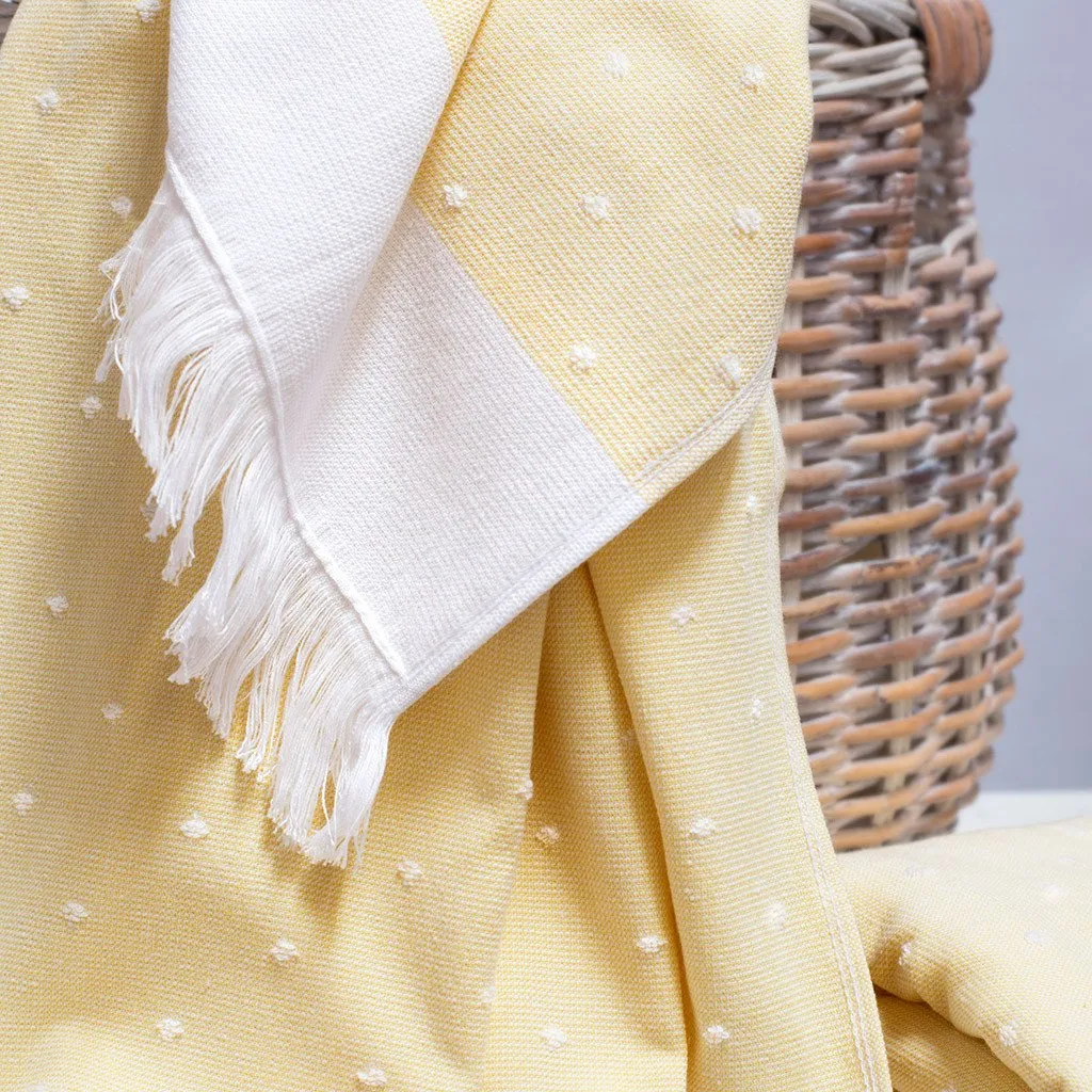 Yellow Dot Fouta Hand Towel