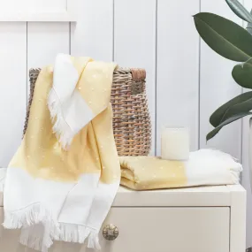 Yellow Dot Fouta Hand Towel