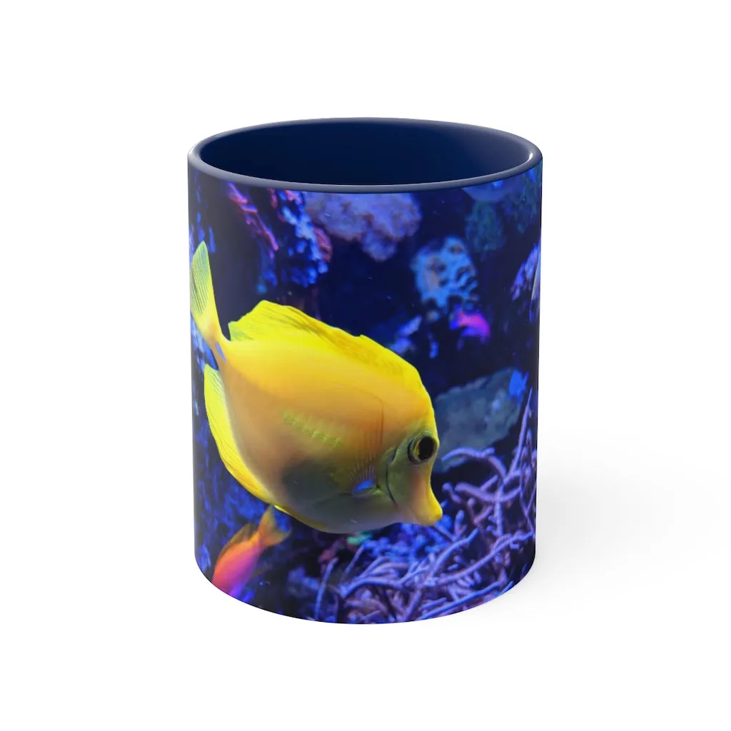 Yellow Fish Accent Coffee Mug, 11oz