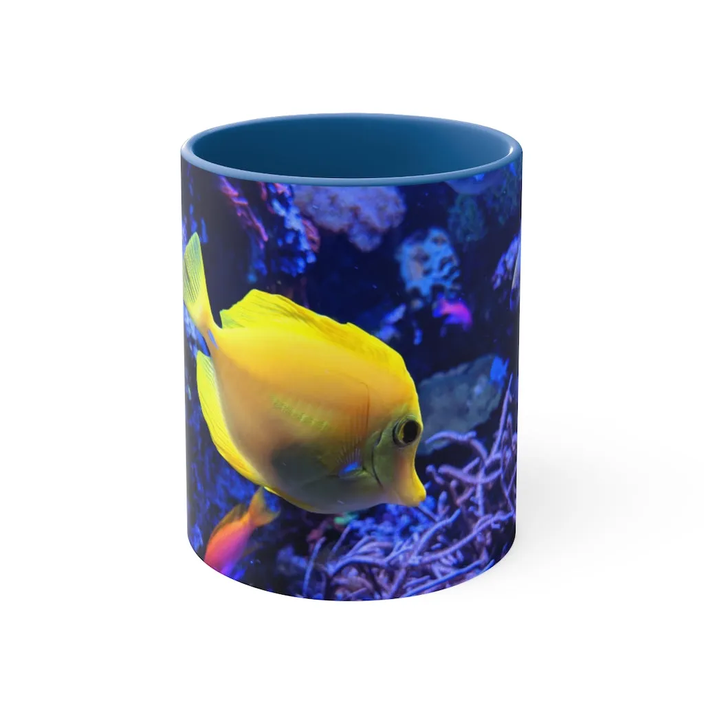 Yellow Fish Accent Coffee Mug, 11oz