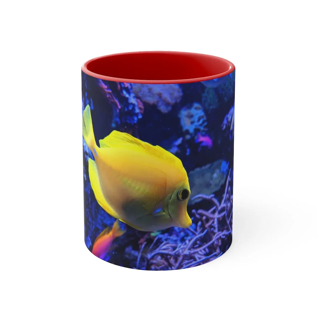 Yellow Fish Accent Coffee Mug, 11oz